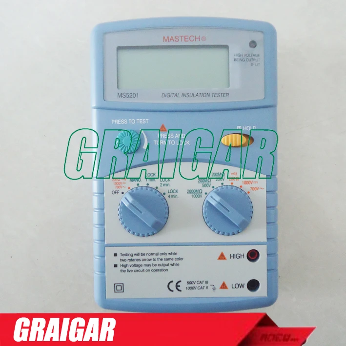 Genuine MS5201 Digital megger , Insulation resistance tester , Sound and light alarm
Genuine MS5201 Digital megger , Insulation resistance tester , Sound and light alarm