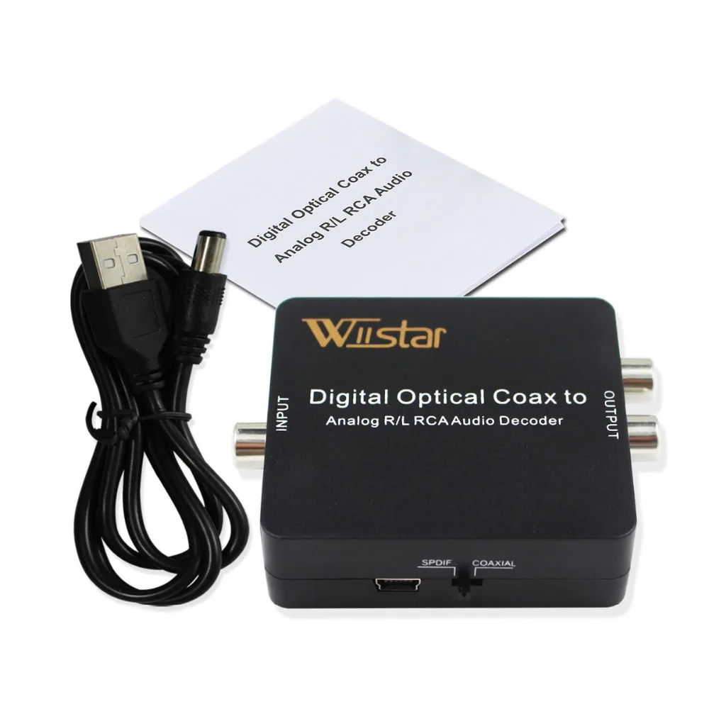 Digital Audio Decoder Digital to Analog Converter Optical SPDIF to L/R Audio 3.5mm Audio Support PCM 5.1 Dolby Digital & DTS
Digital Audio Decoder Digital to Analog Converter Optical SPDIF to L/R Audio 3.5mm Audio Support PCM 5.1 Dolby Digital & DTS