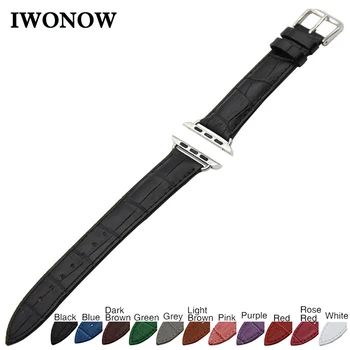Croco Genuine Leather Watchband for 38mm 42mm iWatch Apple Watch / Sport / Edittion Band Strap Wrist Belt Bracelet + Adapters
Croco Genuine Leather Watchband for 38mm 42mm iWatch Apple Watch / Sport / Edittion Band Strap Wrist Belt Bracelet + Adapters