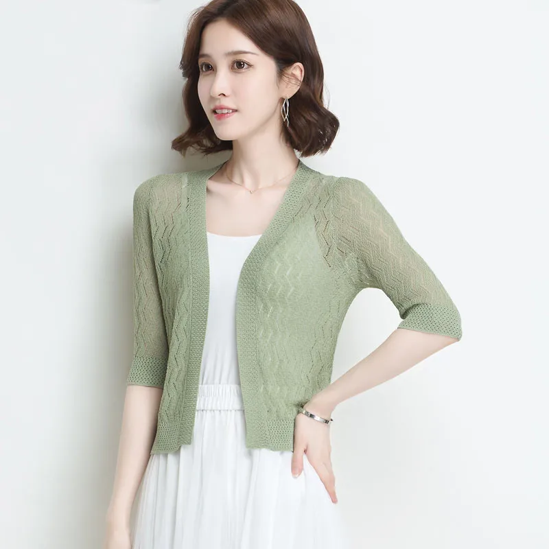 2019 Spring Summer Women's Hollow Out Short Knitwear Coat Female Sun Protection Air Conditioning Knitted Thin Cardigan Tops A173
2019 Spring Summer Women's Hollow Out Short Knitwear Coat Female Sun Protection Air Conditioning Knitted Thin Cardigan Tops A173