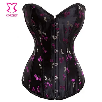 Cherry Embroidery Overbust Corsets and Bustiers Women Waist Trainer Bustier Top Espartilhos Corpetes Corset Espartilho Sexy
Cherry Embroidery Overbust Corsets and Bustiers Women Waist Trainer Bustier Top Espartilhos Corpetes Corset Espartilho Sexy