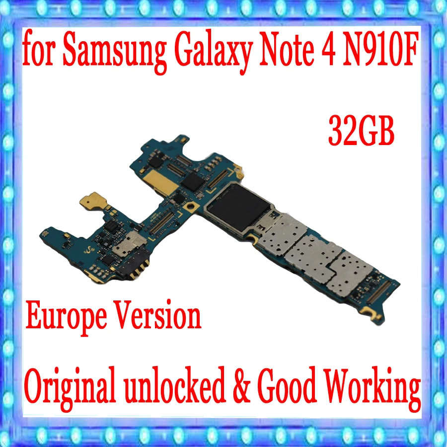 Original unlocked for Samsung Galaxy Note 4 N910F Motherboard with Full Chips,EU Version for Samsung Note 4 N910F Mainboard
Original unlocked for Samsung Galaxy Note 4 N910F Motherboard with Full Chips,EU Version for Samsung Note 4 N910F Mainboard
