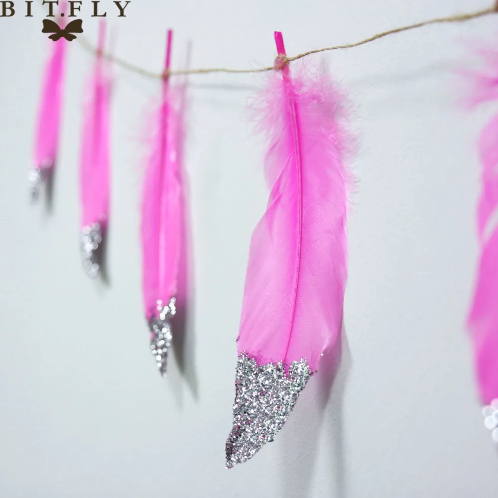 2M Feather Banner Boho Gold / Silver Dipped Feather With Gold Glitter Powders Wedding Garlands Banners Kids Room Wedding Decor
2M Feather Banner Boho Gold / Silver Dipped Feather With Gold Glitter Powders Wedding Garlands Banners Kids Room Wedding Decor