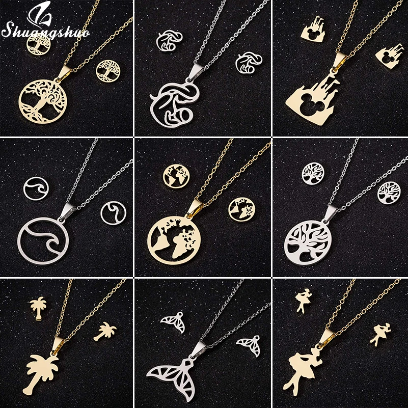 Shuangshuo Stainless Steel Mickey Necklace Choker Jewelry Women Mouse Necklaces Map Wave Tree Pendants Chokers Mother's Day Gift
Shuangshuo Stainless Steel Mickey Necklace Choker Jewelry Women Mouse Necklaces Map Wave Tree Pendants Chokers Mother's Day Gift