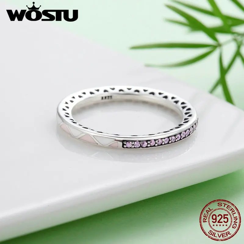 WOSTU Authentic 925 Sterling Silver Pink & White Enamel Chic Finger Rings For Women Fashion Wedding Jewelry Fine Gift BKR110
WOSTU Authentic 925 Sterling Silver Pink & White Enamel Chic Finger Rings For Women Fashion Wedding Jewelry Fine Gift BKR110
