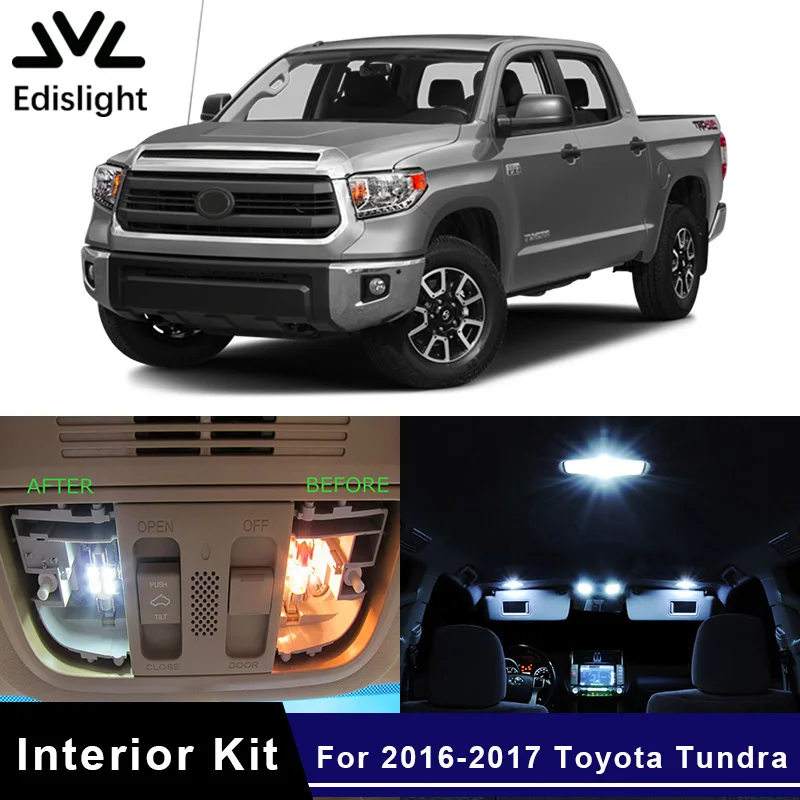 Edislight 12Pcs White Ice Blue Canbus LED Lamp Car Bulb Interior Package Kit For 2016-2017 Toyota Tundra Map Dome Footwell Light
Edislight 12Pcs White Ice Blue Canbus LED Lamp Car Bulb Interior Package Kit For 2016-2017 Toyota Tundra Map Dome Footwell Light