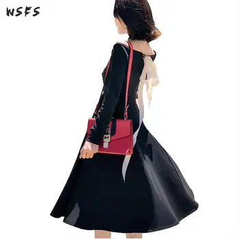 Autumn Womens Dresses Black Slash Neck Off Shoulder Full Sleeve Office Bandage Bodycon Bow Sexy Party Vintage Midi Aline Dress
Autumn Womens Dresses Black Slash Neck Off Shoulder Full Sleeve Office Bandage Bodycon Bow Sexy Party Vintage Midi Aline Dress