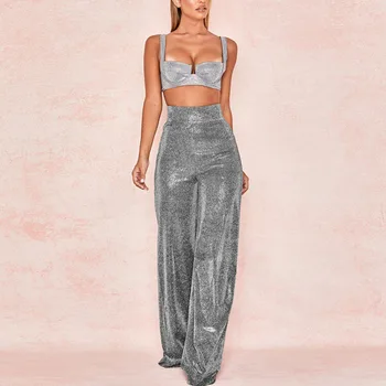 NORMOV Sexy Club Women Pants Solid Loose High Waist Zipper Bly Full Length Polyester Shining Party Wide Leg Pants
NORMOV Sexy Club Women Pants Solid Loose High Waist Zipper Bly Full Length Polyester Shining Party Wide Leg Pants