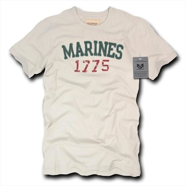 Rapid Dominance R51-MAR-SND-03 Long Beach Applique Military T-Shirts Marines Sand Large