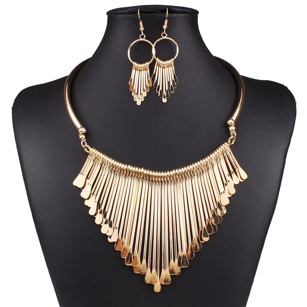 Fashion Jewelry Sets Punk Necklace Earrings African Bohemian Bridal Vintage Ethnic Wedding Gold Silver Plated Women Jewelry Set
Fashion Jewelry Sets Punk Necklace Earrings African Bohemian Bridal Vintage Ethnic Wedding Gold Silver Plated Women Jewelry Set