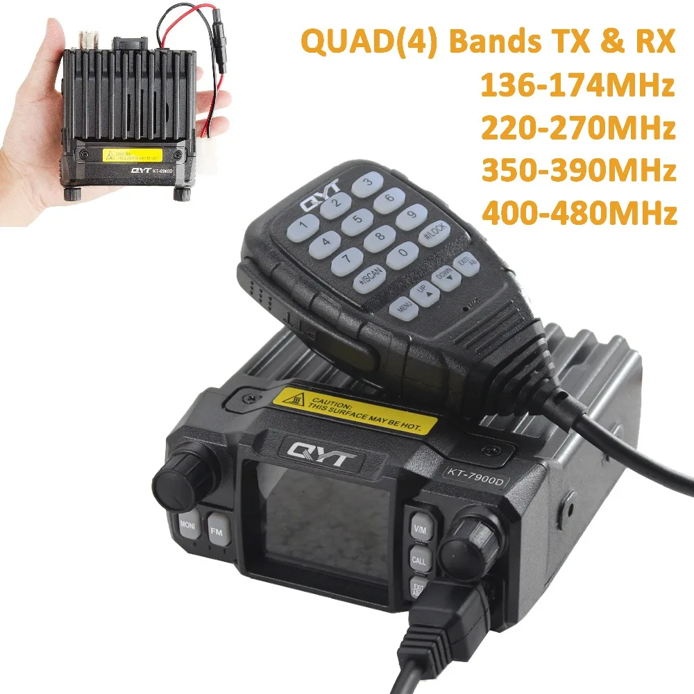QYT KT-7900D 25W Quad Band Mobile radio 144/220/350/440MHZ 4 Bands FM Transceiver UPGRADE of QYT KT8900 Car Radio Walkie talkie
QYT KT-7900D 25W Quad Band Mobile radio 144/220/350/440MHZ 4 Bands FM Transceiver UPGRADE of QYT KT8900 Car Radio Walkie talkie
