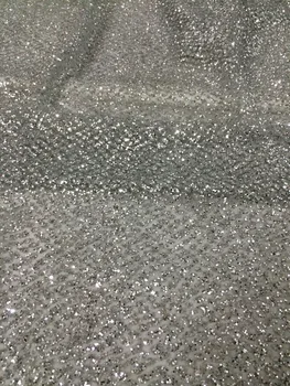 Hot selling Jolin-286 glued glitter sequins lace fabric African French net tulle Lace Fabric for party 
Hot selling Jolin-286 glued glitter sequins lace fabric African French net tulle Lace Fabric for party