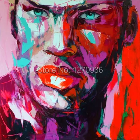

Top Artist Hand-painted Modern Red Man Art Abstract Portrait Oil Painting On Canvas Knife Palette Flamenco Wall Artwork Pictures