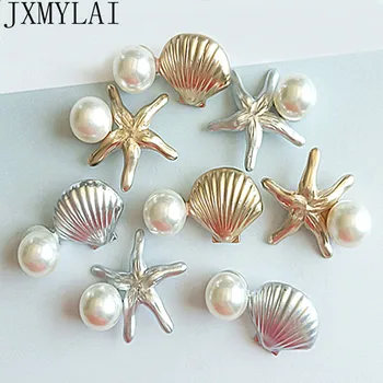 10 PCS Fashion Metal Alloy Imitation Pearl Shell Starfish With C Buckle Clasps For Jewelry Making DIY Jewelry Findings 
10 PCS Fashion Metal Alloy Imitation Pearl Shell Starfish With C Buckle Clasps For Jewelry Making DIY Jewelry Findings