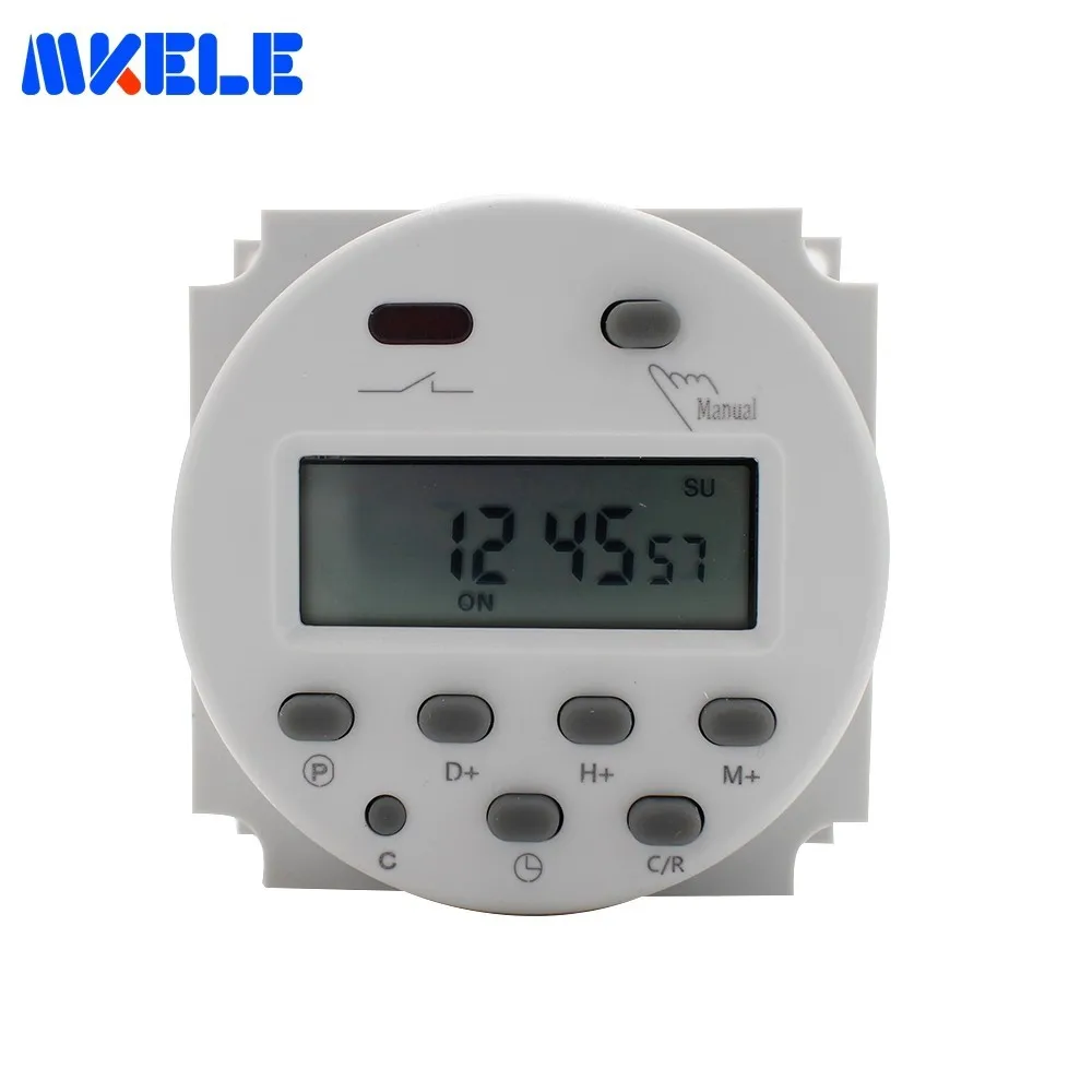 7 Days Programmable Timer CN101A with Shell LCD Power Digital 12V/24V/110V/220V AC/DC Time Switch Makerele Free Shipping
7 Days Programmable Timer CN101A with Shell LCD Power Digital 12V/24V/110V/220V AC/DC Time Switch Makerele Free Shipping