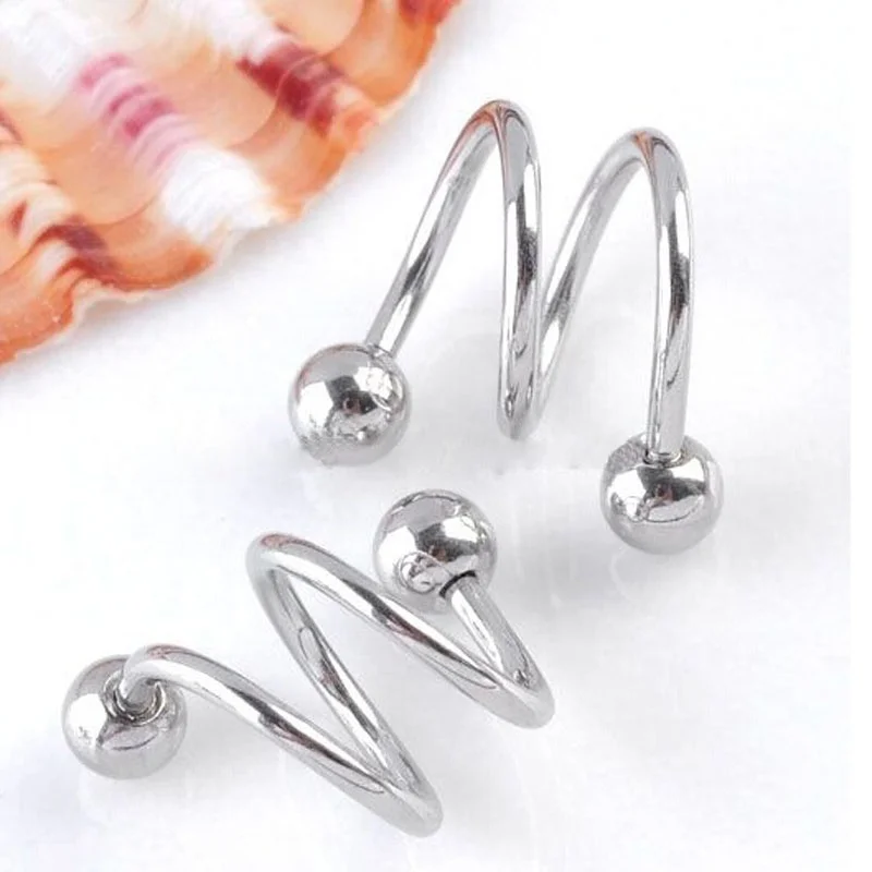 1 pair Hot sale Stainless Steel S Spiral Helix Ear Stud Lip Nose Ring Cartilage Piercing Jewelry Accessories 
1 pair Hot sale Stainless Steel S Spiral Helix Ear Stud Lip Nose Ring Cartilage Piercing Jewelry Accessories