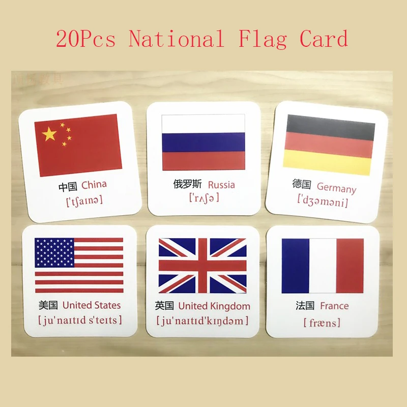 Baby Enlightenment Early educational toys Cognitive Card National Flag 3D Cards Montessori Materials Learn English Games Kids
Baby Enlightenment Early educational toys Cognitive Card National Flag 3D Cards Montessori Materials Learn English Games Kids