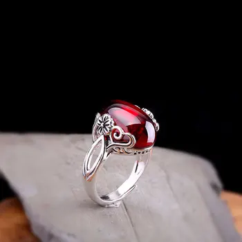 Authentic Silver Sterling 925 Ring Engagement Wedding Rings For Women Natural Garnet Stone Opening Type Fine Jewellery
Authentic Silver Sterling 925 Ring Engagement Wedding Rings For Women Natural Garnet Stone Opening Type Fine Jewellery