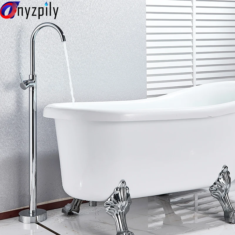Chrome Bathtub Shower Faucet Floor Standing Faucet Single Handle Hot Cold Water Mixer Tub Spout Bathroom Shower Mixer Tap Faucet
Chrome Bathtub Shower Faucet Floor Standing Faucet Single Handle Hot Cold Water Mixer Tub Spout Bathroom Shower Mixer Tap Faucet