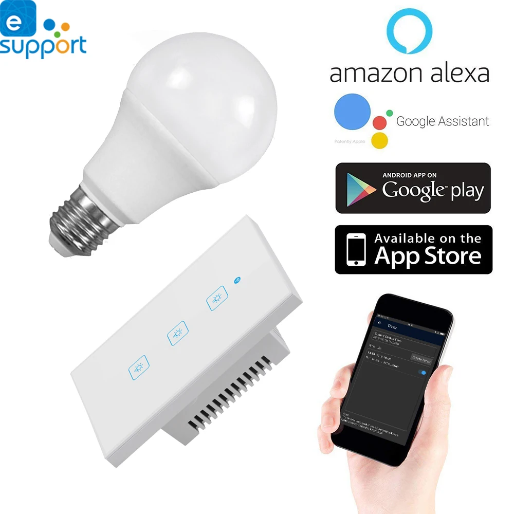 Ewelink Smart Wifi Light Switch Smart Bulb Wall Panel Interruptor US 1/2/3 Gang Work with Alexa Google Home
Ewelink Smart Wifi Light Switch Smart Bulb Wall Panel Interruptor US 1/2/3 Gang Work with Alexa Google Home