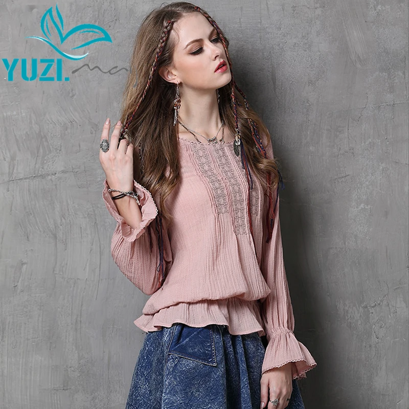 Blusa Feminina 2017 Yuzi Autumn New Vintage Cotton Blouse O-Neck Embroidery Butterfly Sleeve Loose Women Blouses B9536 2 Colors
Blusa Feminina 2017 Yuzi Autumn New Vintage Cotton Blouse O-Neck Embroidery Butterfly Sleeve Loose Women Blouses B9536 2 Colors