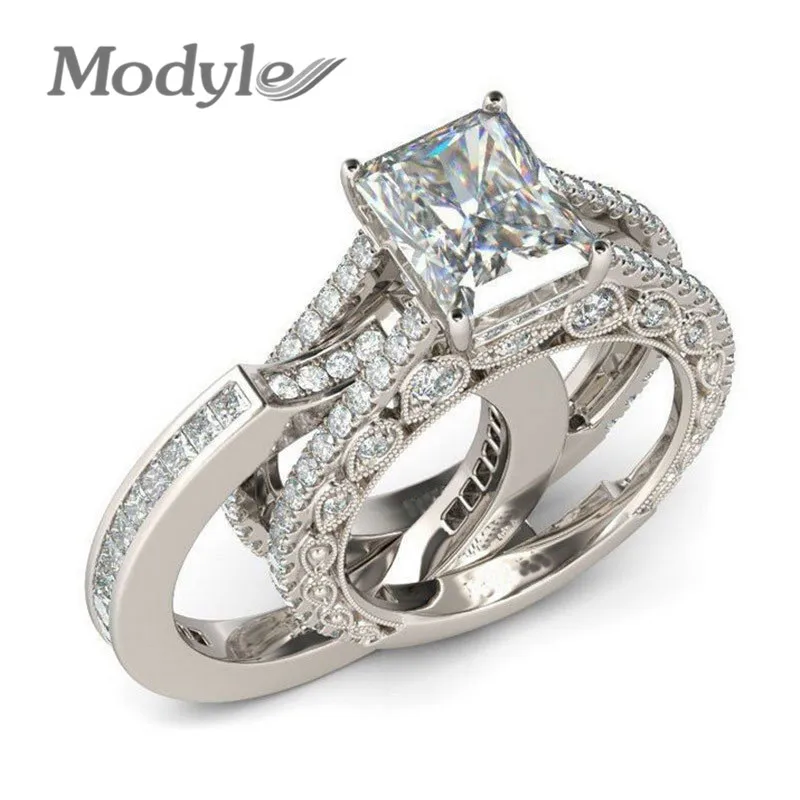 Modyle 2019 Simple Design Double Stackable Fashion Jewelry Bridal Sets Wedding Engagement Ring for Woman
Modyle 2019 Simple Design Double Stackable Fashion Jewelry Bridal Sets Wedding Engagement Ring for Woman