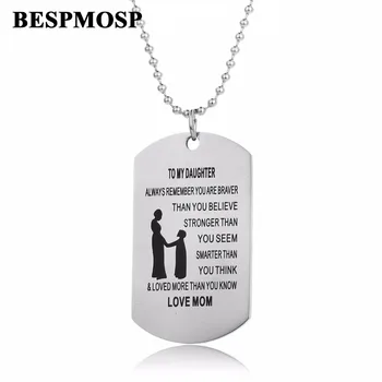 Bespmosp 12PC/Lot Mom Mother Daughter Love Family Pendant Necklace Stainless Steel Braver Stronger Smarter Women Dog Tag Jewelry
Bespmosp 12PC/Lot Mom Mother Daughter Love Family Pendant Necklace Stainless Steel Braver Stronger Smarter Women Dog Tag Jewelry