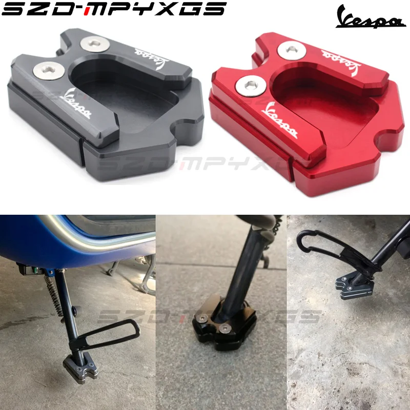 Kickstand Extension Plate Foot Side Stand Enlarge Pad For Vespa GTS GTV 3Vie Motorcycle CNC Aluminum Accessories with vespa logo
Kickstand Extension Plate Foot Side Stand Enlarge Pad For Vespa GTS GTV 3Vie Motorcycle CNC Aluminum Accessories with vespa logo