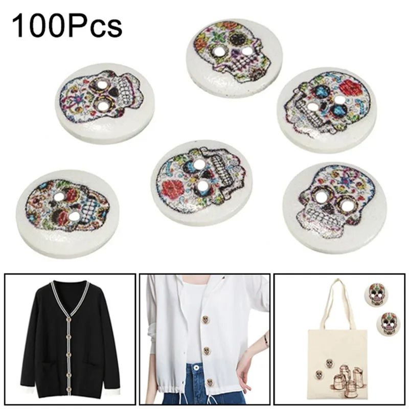100pcs/set Wooden Buttons Mixed White Skull Pattern 2 Holes Sewing Scrapbooking DIY Buttons Sewing Accessories LBShipping
100pcs/set Wooden Buttons Mixed White Skull Pattern 2 Holes Sewing Scrapbooking DIY Buttons Sewing Accessories LBShipping