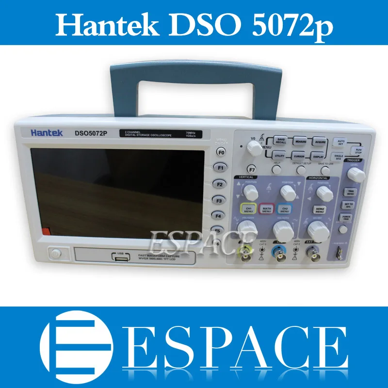 Hantek DSO5072P Digital Storage Oscilloscope 70MHz 2Channels 1GSa/s d Length 24K USB
Hantek DSO5072P Digital Storage Oscilloscope 70MHz 2Channels 1GSa/s d Length 24K USB