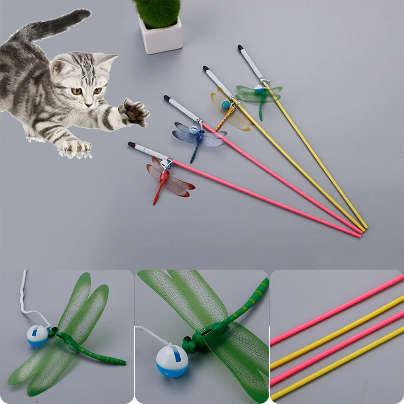 Pet Cat Teaser Wand Toy with Bell Cute Dragonfly Plastic Training Interactive Durable Activity Gatos Jouet Chat Katten Speelgoed
Pet Cat Teaser Wand Toy with Bell Cute Dragonfly Plastic Training Interactive Durable Activity Gatos Jouet Chat Katten Speelgoed