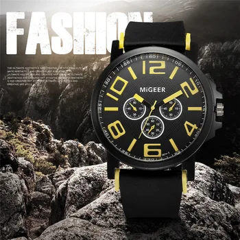 MIGEER Man watch high quality brand luxury Men Fashion Silicone strap Sport Cool Quartz Hours Wrist Analog Watch #20206
MIGEER Man watch high quality brand luxury Men Fashion Silicone strap Sport Cool Quartz Hours Wrist Analog Watch #20206