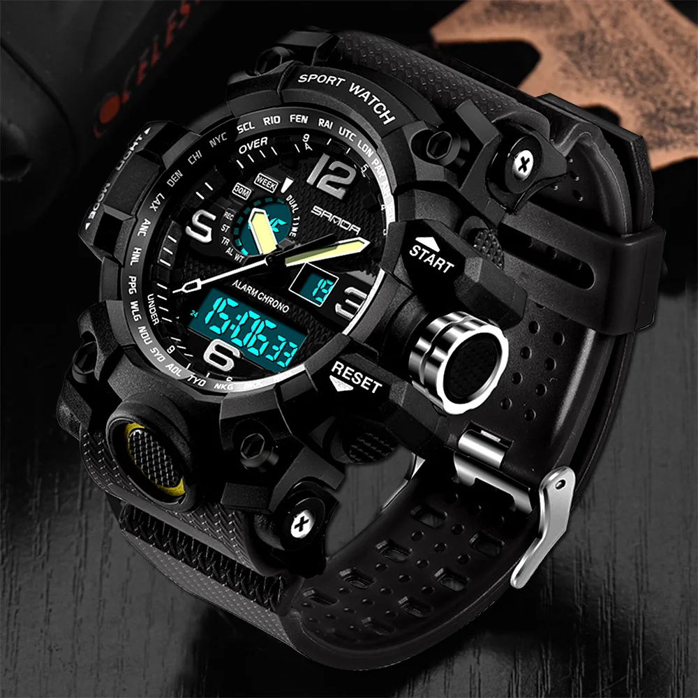 SANDA военные спортивные часы мужские лучшие брендовые роскошные известные