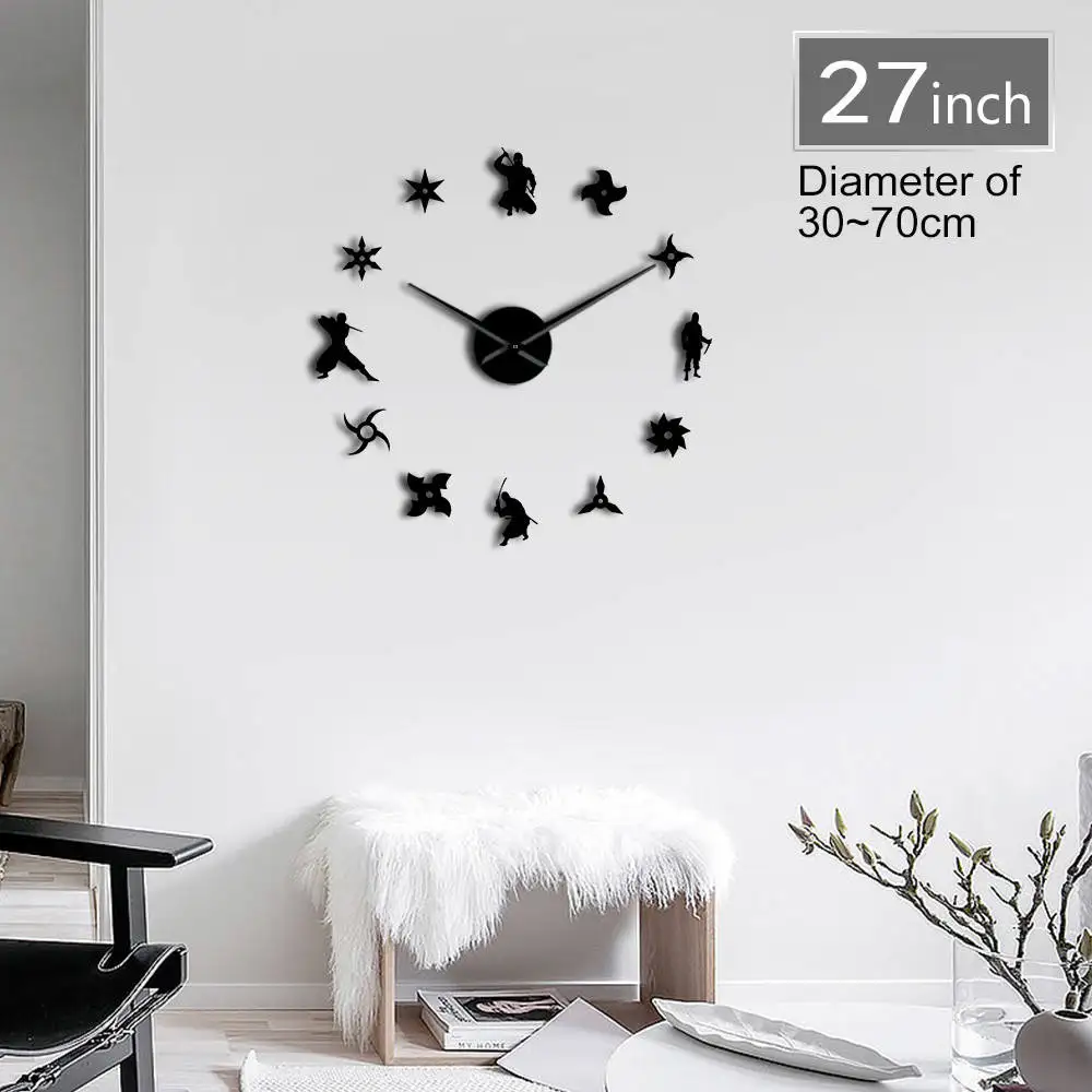 Japanese Ninja Silent Large DIY Wall Clock Shuriken Hidden Weapons Design Comic Fan Room Warrior Decor User-defined Clock Watch
Japanese Ninja Silent Large DIY Wall Clock Shuriken Hidden Weapons Design Comic Fan Room Warrior Decor User-defined Clock Watch