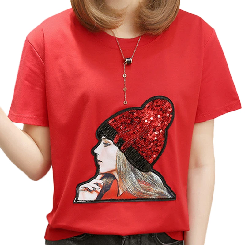 Women T shirts Plus size 5XL Top Summer Fashion New Female %100 Cotton Tees Harajuku Cool shiny Elegant sleeve Character Femme
Women T shirts Plus size 5XL Top Summer Fashion New Female %100 Cotton Tees Harajuku Cool shiny Elegant sleeve Character Femme