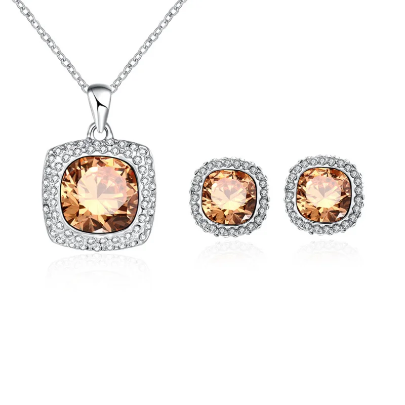fashion jewelry Silver White crystal Champagne Cubic Zirconia Pendant Earrings ring Party Jewelry Sets for women S2006
fashion jewelry Silver White crystal Champagne Cubic Zirconia Pendant Earrings ring Party Jewelry Sets for women S2006