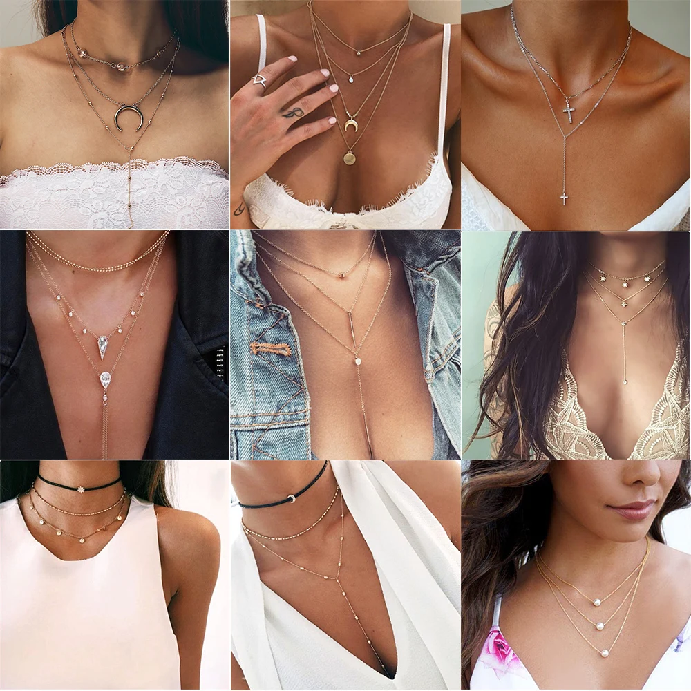 IF YOU Bohemia Multi layer Crystal Pendant Necklaces Women Vintage Fashion Moon Charm Chain Necklace Jewelry Wholesale 2019 New
IF YOU Bohemia Multi layer Crystal Pendant Necklaces Women Vintage Fashion Moon Charm Chain Necklace Jewelry Wholesale 2019 New