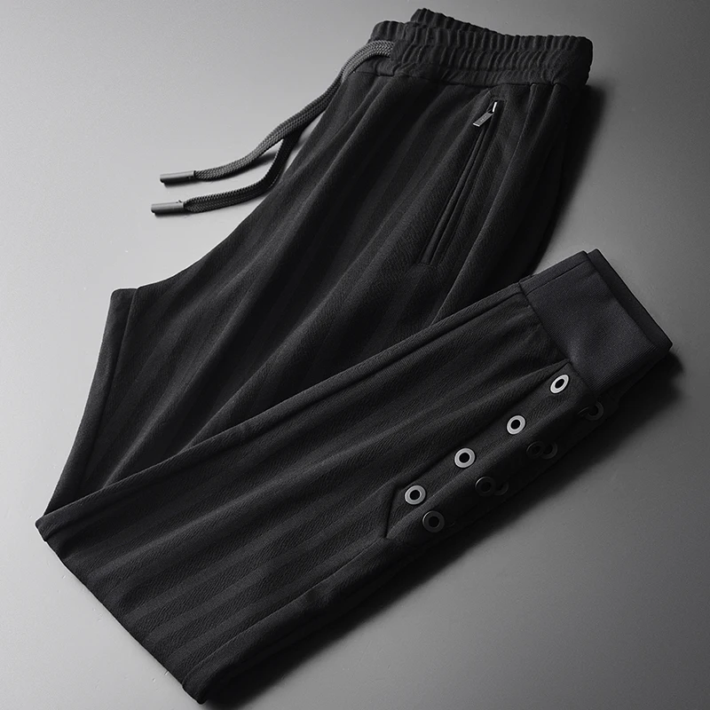 Minglu Autumn And Winter Mens Pants Luxury Metal Eyelet Thick Mens Trousers Plus Size 4xl Elastic Waist Slim Black Pant Man
Minglu Autumn And Winter Mens Pants Luxury Metal Eyelet Thick Mens Trousers Plus Size 4xl Elastic Waist Slim Black Pant Man