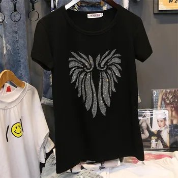 Hiawatha 2020 Rhinestone Short Sleeve T-Shirt Women Summer Casual Black Cotton Diamond Tops TX079
Hiawatha 2020 Rhinestone Short Sleeve T-Shirt Women Summer Casual Black Cotton Diamond Tops TX079
