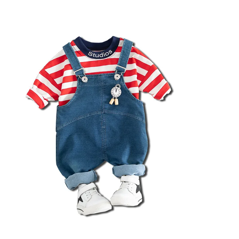 Autumn Baby Girls Boys Clothing Sets Toddler Infant Clothes Suit High Quality Cotton stripe T Shirt Bib Jeans Kids Child Costume
Autumn Baby Girls Boys Clothing Sets Toddler Infant Clothes Suit High Quality Cotton stripe T Shirt Bib Jeans Kids Child Costume