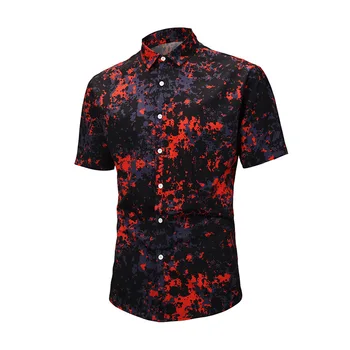 Mens Summer Short Sleeve Dress Shirts 2019 Brand New Casual Shirt Men Creative Black Red Print Teen Casual Loose Shirt Camisas
Mens Summer Short Sleeve Dress Shirts 2019 Brand New Casual Shirt Men Creative Black Red Print Teen Casual Loose Shirt Camisas