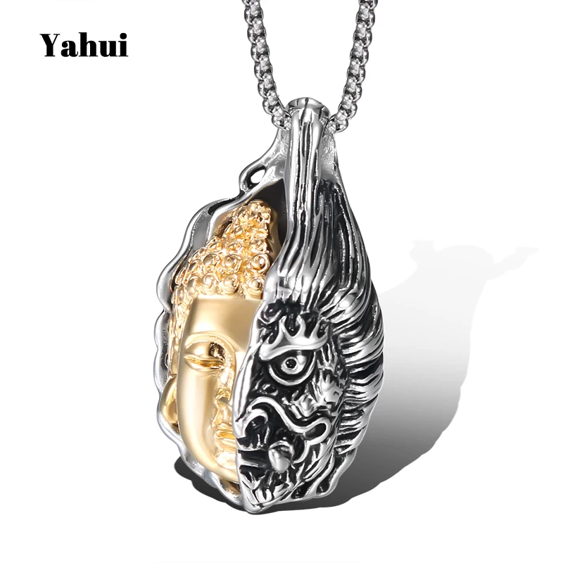 YaHui stainless steel necklaces & pendants men's necklace Half a magical Buddha between one thought infinity handmade
YaHui stainless steel necklaces & pendants men's necklace Half a magical Buddha between one thought infinity handmade