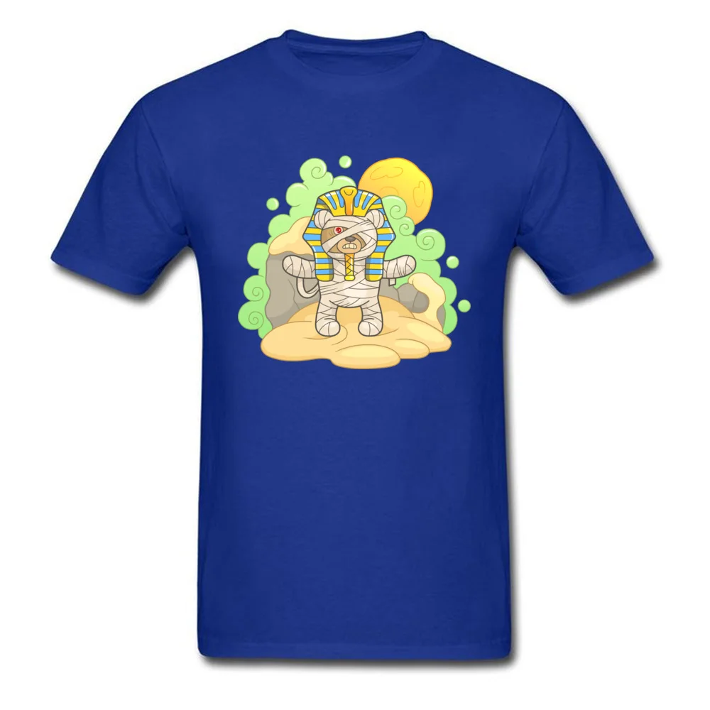 Mummy teddy bear Normal Summer Fall 100% Cotton O-Neck Men Tops Shirt Funny Tops Tees Graphic Short Sleeve Tshirts Mummy teddy bear blue