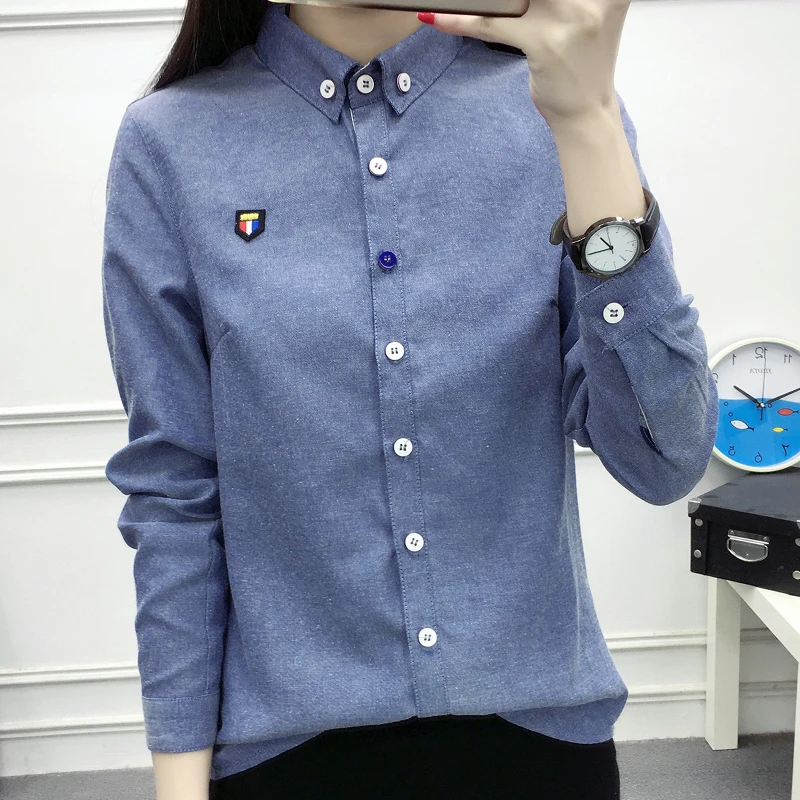 New Preppy Style women shirts Turn-down collar long Sleeve Imitation jeans denim blouses tops plus size camisa femininas
New Preppy Style women shirts Turn-down collar long Sleeve Imitation jeans denim blouses tops plus size camisa femininas