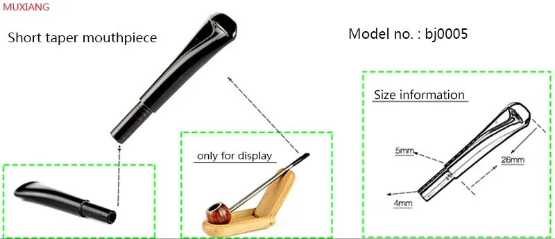 bj0005-2 smoking pipe short taper mouthpiece