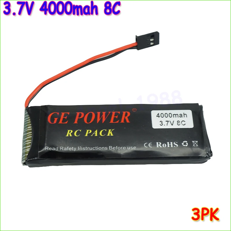 1pcs GE Power Lipo Battery 3.7V 4000mah 8C Li-Po Battery For WFLY X4 Transmitter 3PK Li-poly Battery wholesale
1pcs GE Power Lipo Battery 3.7V 4000mah 8C Li-Po Battery For WFLY X4 Transmitter 3PK Li-poly Battery wholesale