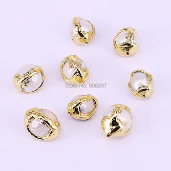 10Pcs Gold Color Nature Pearl Connector, Freshwater Pearl Loose Beads for Jewelry Making
10Pcs Gold Color Nature Pearl Connector, Freshwater Pearl Loose Beads for Jewelry Making