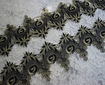 13.5cm 5.31" wide 5Yards/lot Black+Gold Embroidered Lace Trim Water Soluble Lace Trim~Romantic Feelings~ Lace Accessories
13.5cm 5.31" wide 5Yards/lot Black+Gold Embroidered Lace Trim Water Soluble Lace Trim~Romantic Feelings~ Lace Accessories