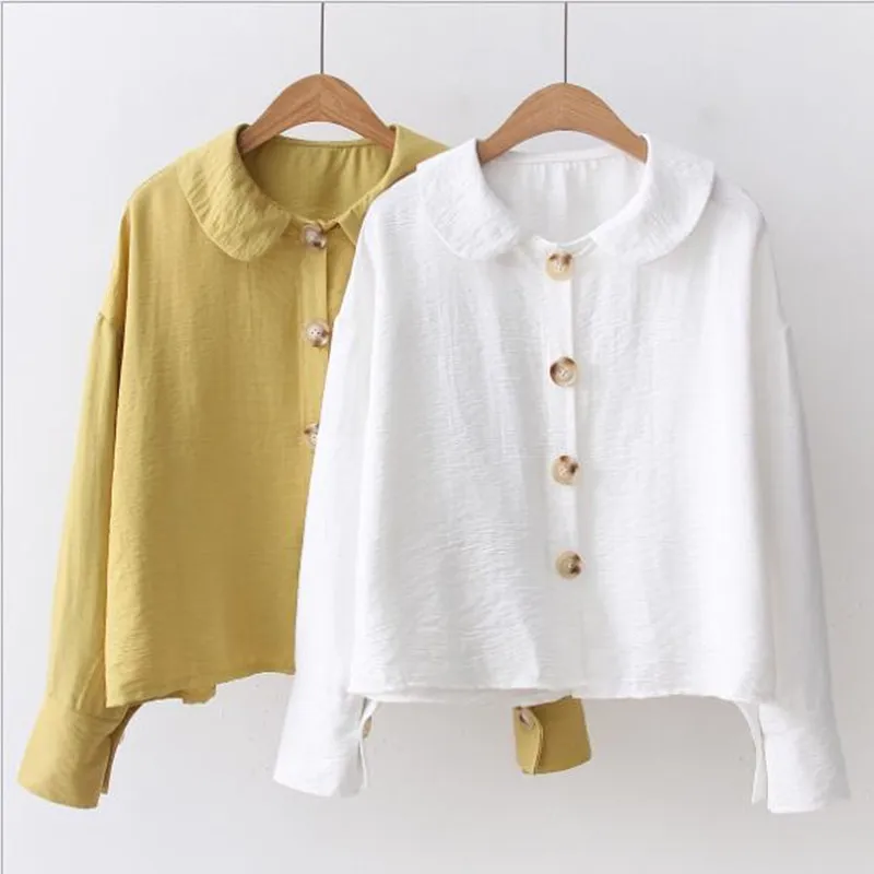 Japan Style Mori Girl Blouses 2019 New Spring Autumn Women Long Sleeve Shirts and Tops Solid Color White,Yellow N19
Japan Style Mori Girl Blouses 2019 New Spring Autumn Women Long Sleeve Shirts and Tops Solid Color White,Yellow N19