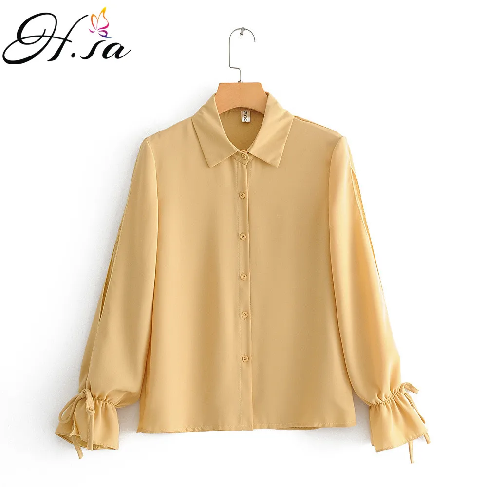 H.SA Women Summer Spring Yellow Blouses Long Flare Sleeve Casual Streetwear Shirts Pleated Solid Tops women clothes 2019
H.SA Women Summer Spring Yellow Blouses Long Flare Sleeve Casual Streetwear Shirts Pleated Solid Tops women clothes 2019